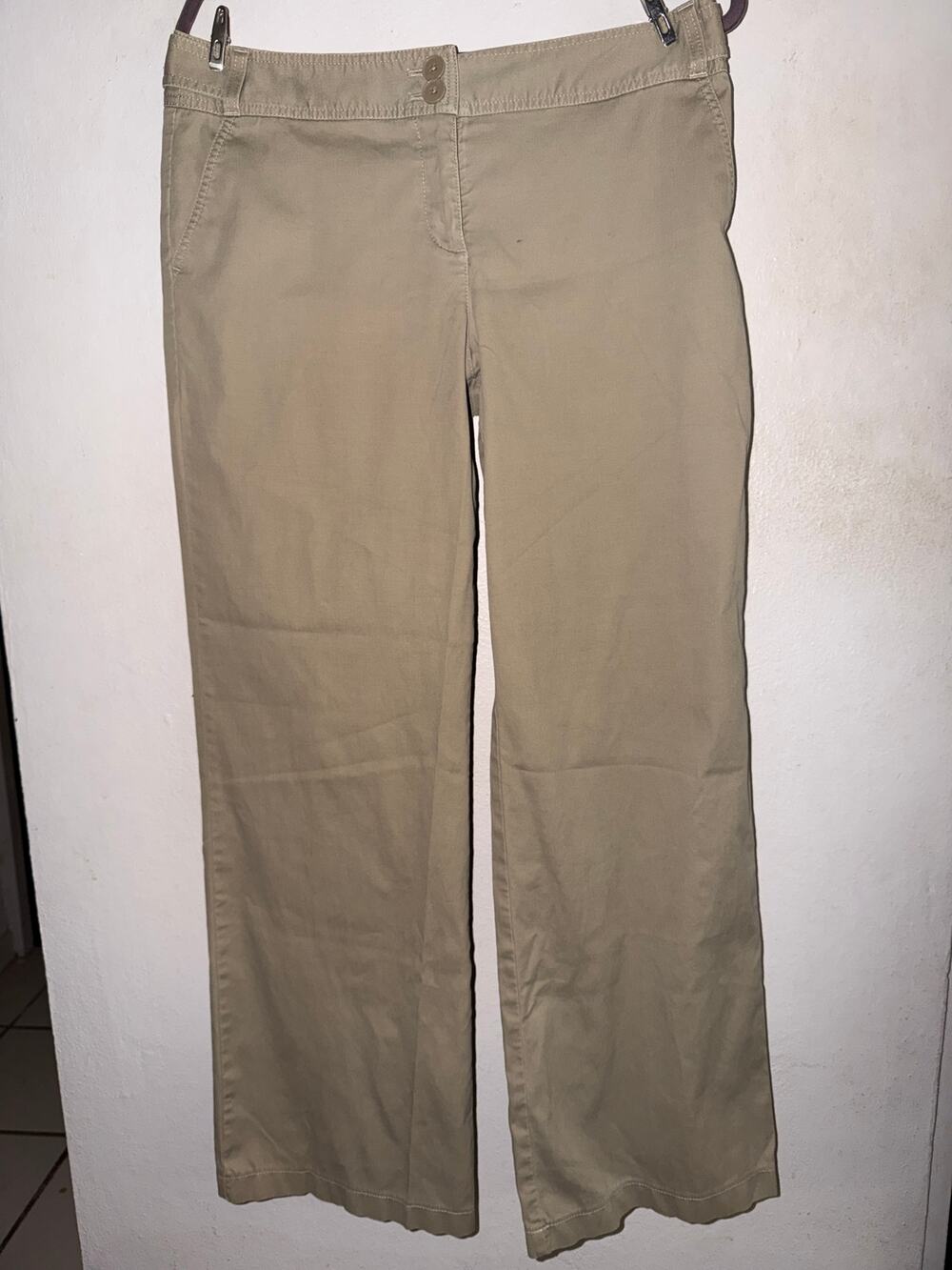 LOFT Ann Taylor Wide Leg Khaki Pants Size 10 Stretch Cotton